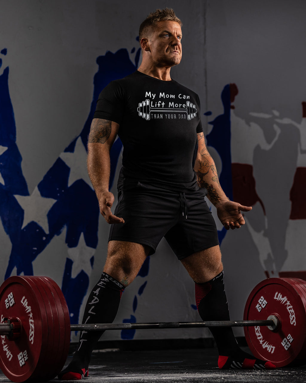 My Mom Can Lift More Than Your Dad Shirt | Funny Gym Tee for Strong Moms image 1
