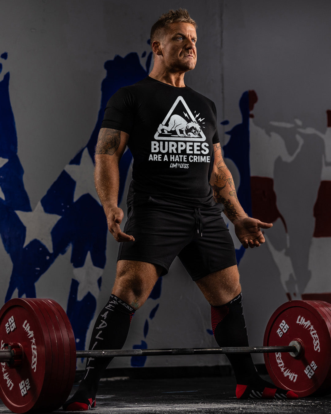 Burpees Are a Hate Crime Shirt | Funny Gym Shirt | Limitless Powerlifting image 2