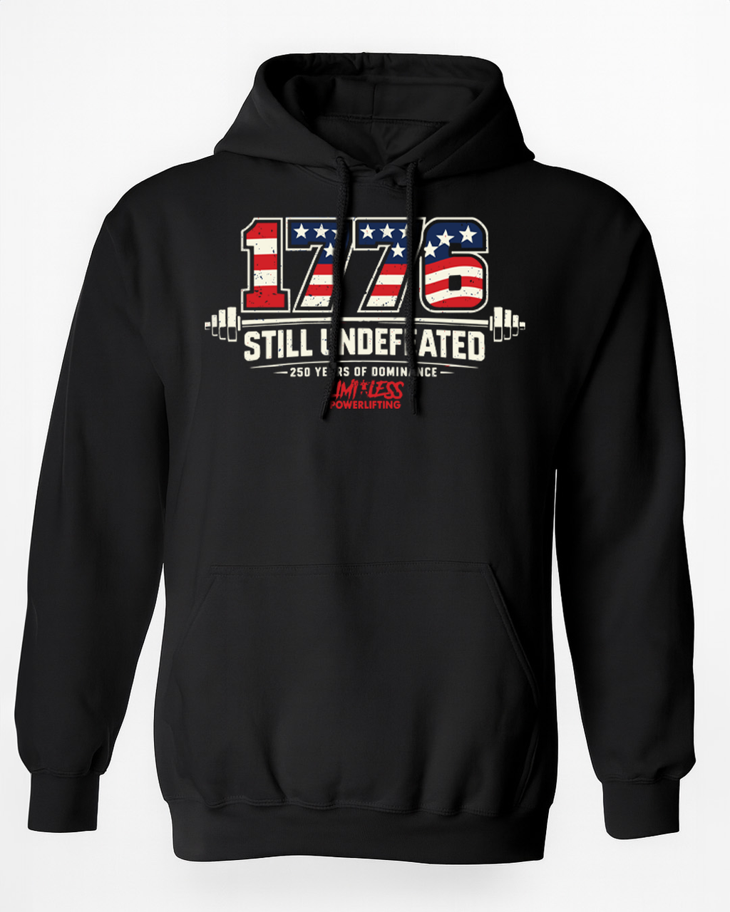 1776 Still Undefeated – Patriotic Powerlifting T-Shirt | Limitless Powerlifting
