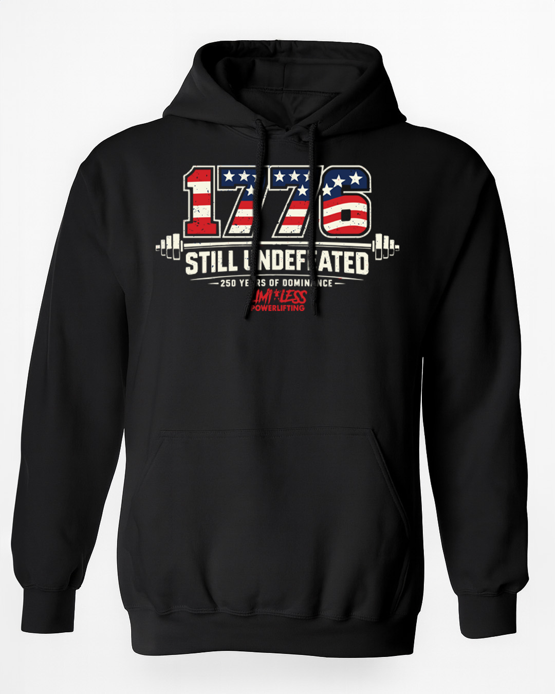 1776 Still Undefeated – Patriotic Powerlifting T-Shirt | Limitless Powerlifting