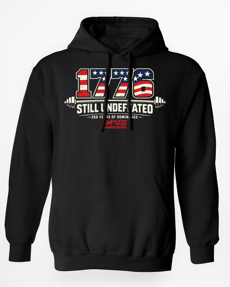 1776 Still Undefeated – Patriotic Powerlifting T-Shirt | Limitless Powerlifting