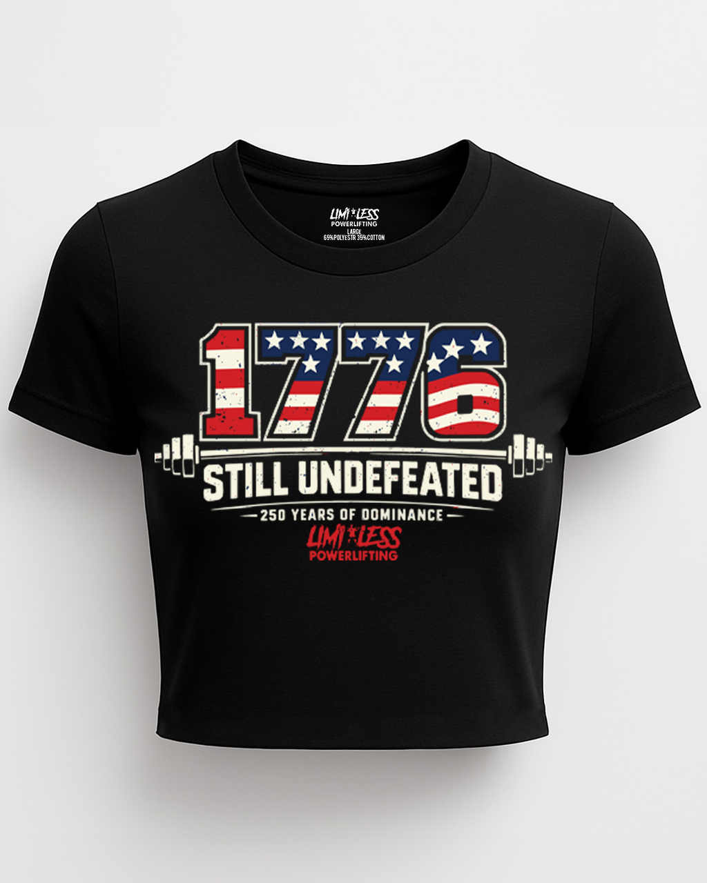 1776 Still Undefeated – Patriotic Powerlifting T-Shirt | Limitless Powerlifting