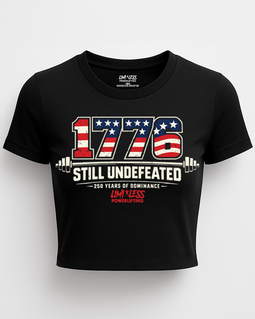 1776 Still Undefeated – Patriotic Powerlifting T-Shirt | Limitless Powerlifting