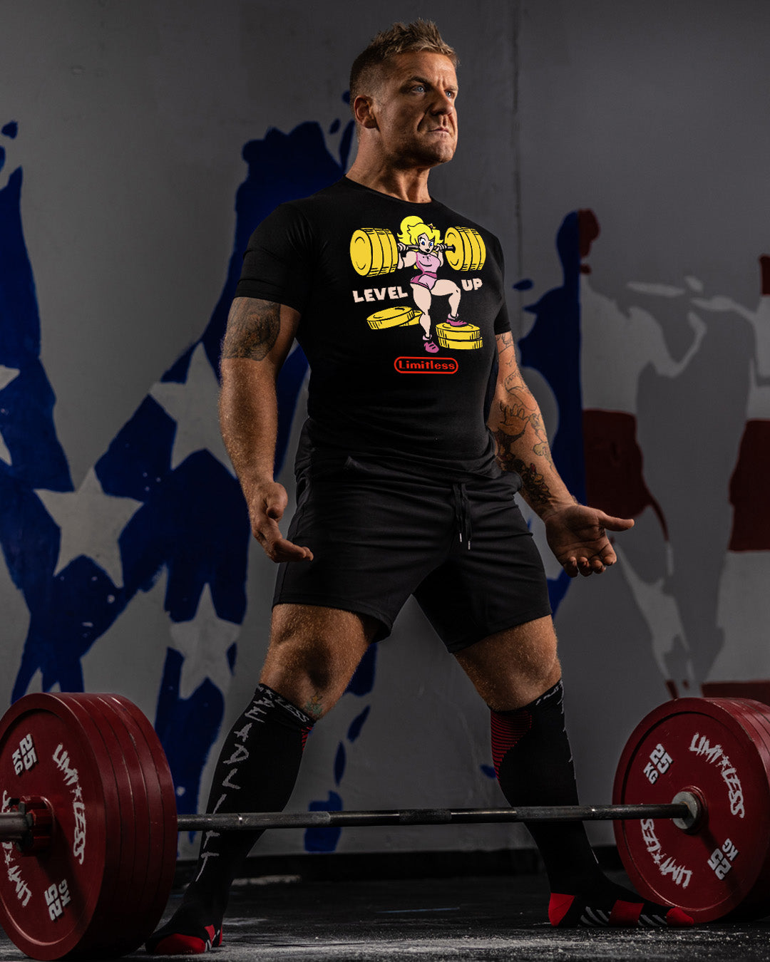 Level Up Gym Shirt | Limitless Powerlifting Women’s Tee | Gamer Fitness Shirt | image 2