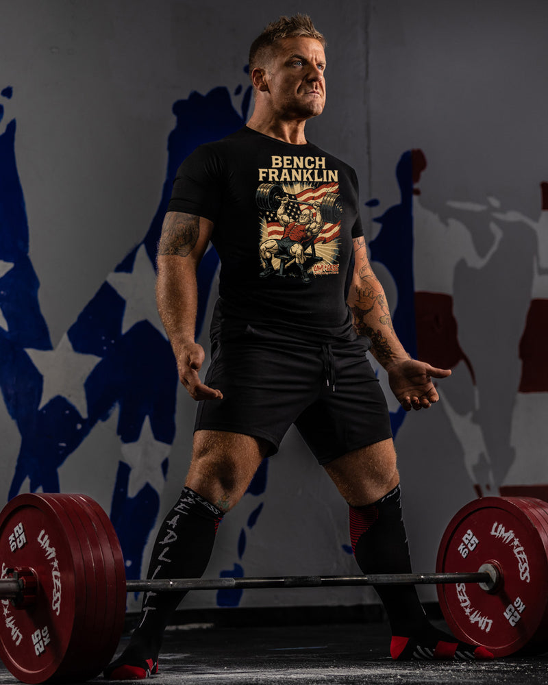 Bench Franklin Gym Shirt | American Strength Collection | Limitless Powerlifting image 1