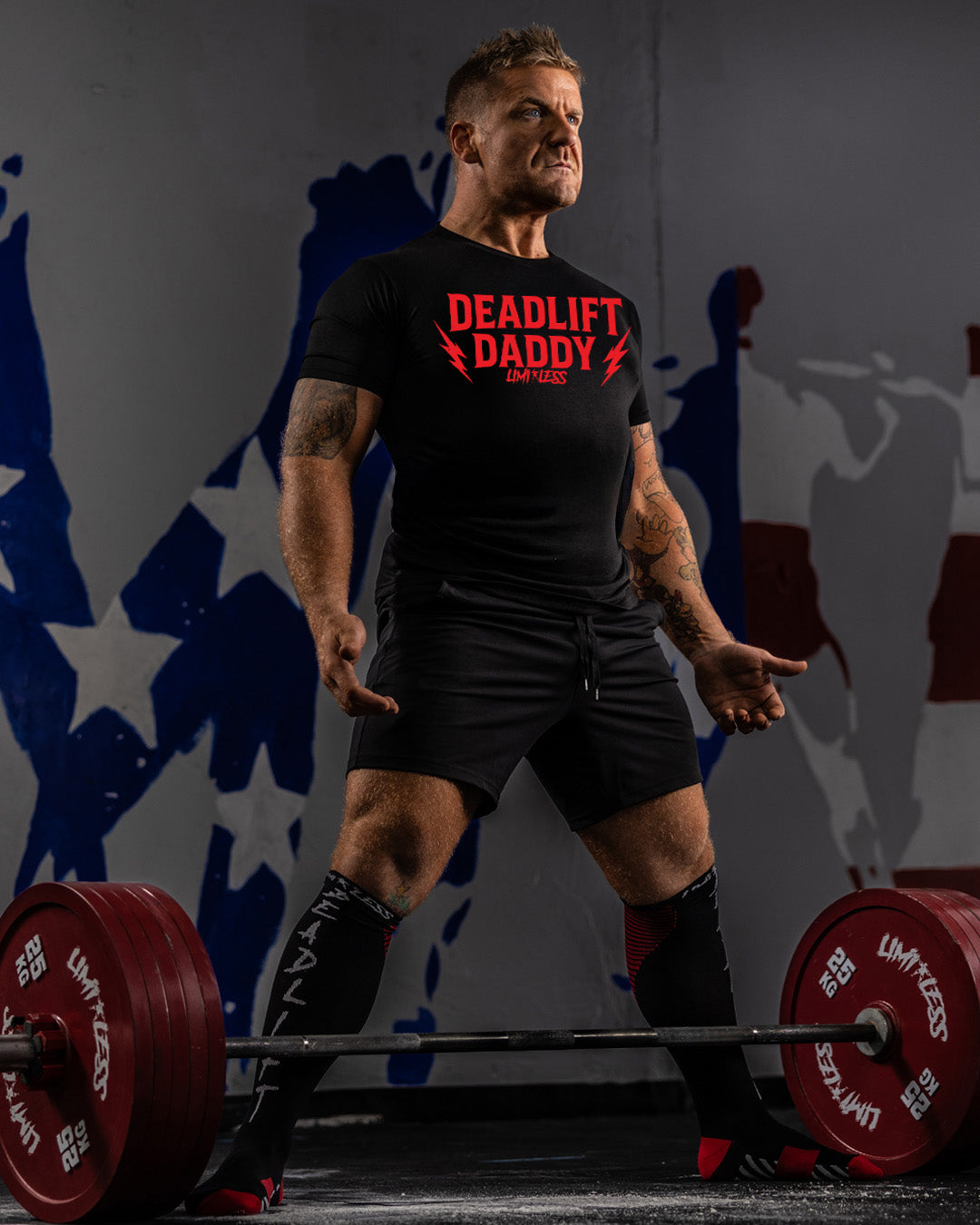 Deadlift Daddy Shirt | Funny Powerlifting Shirt | Limitless Powerlifting Gym Tee image 3