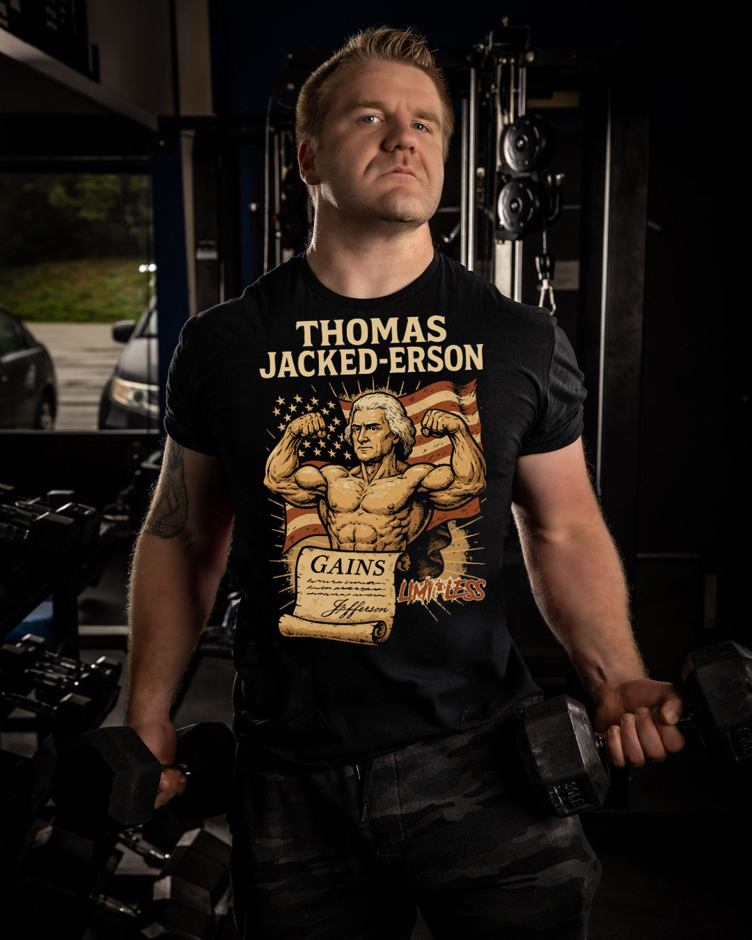 Thomas Jacked-erson Gym Shirt | American Strength Collection | Limitless Powerli image 3