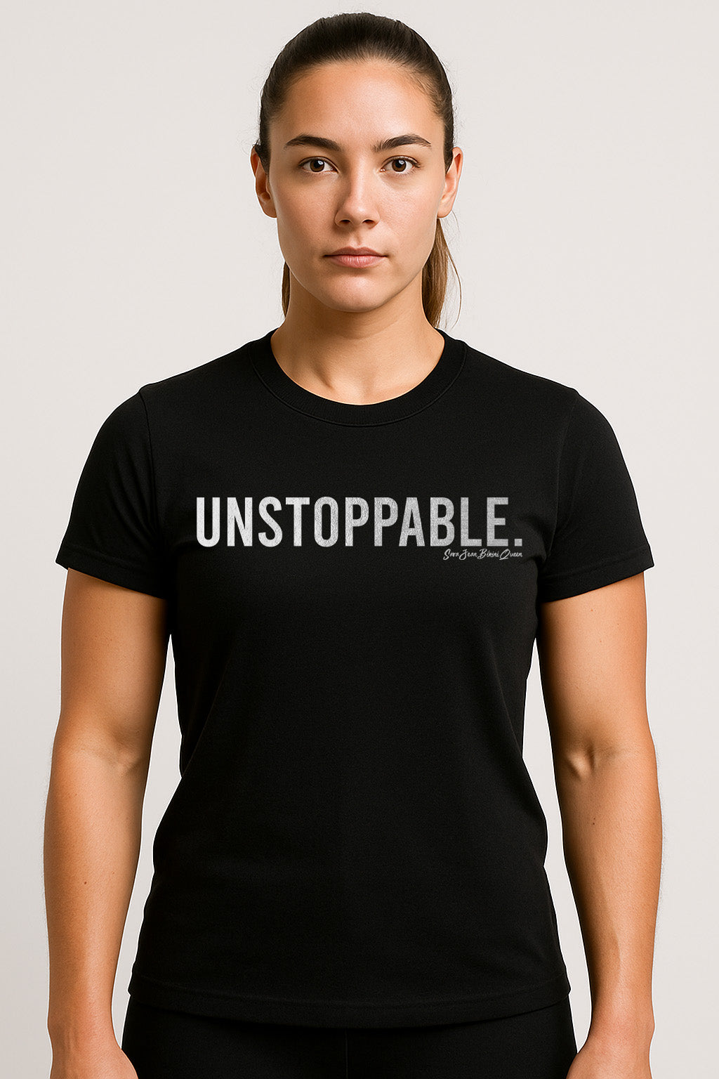 UNSTOPPABLE. Motivational Gym Shirt – Limitless Powerlifting x Sara Jean image 2