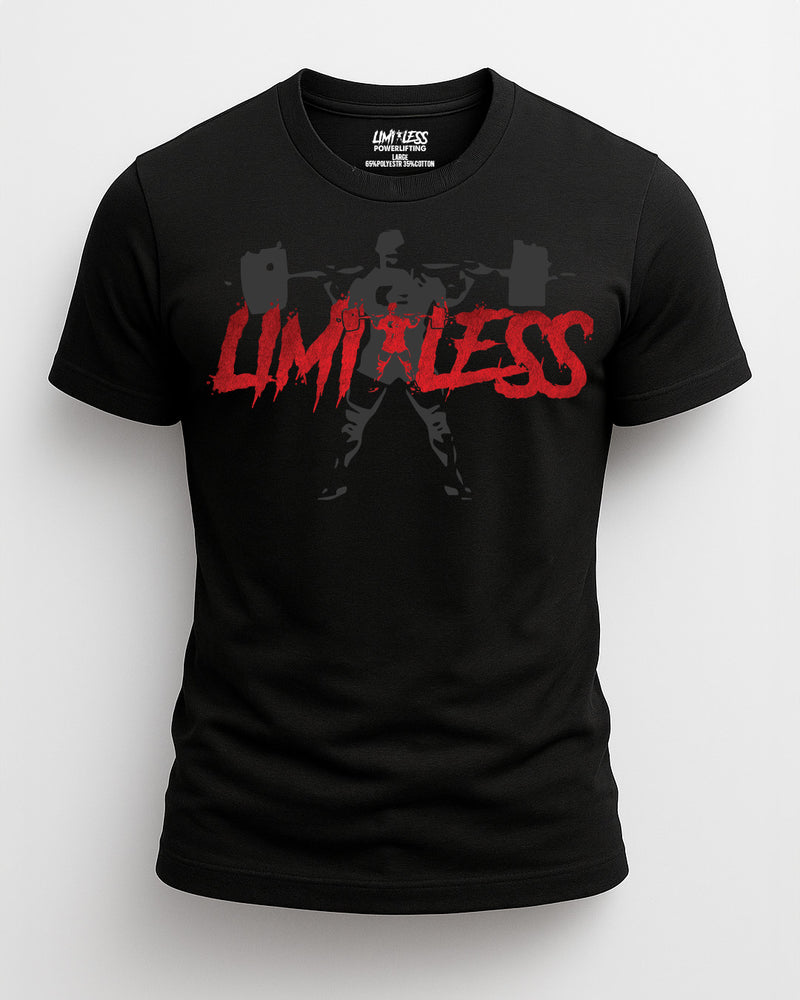 Limitless Red Barbell Shirt | Limitless Powerlifting Logo Tee | Men’s Gym Shirt image 0
