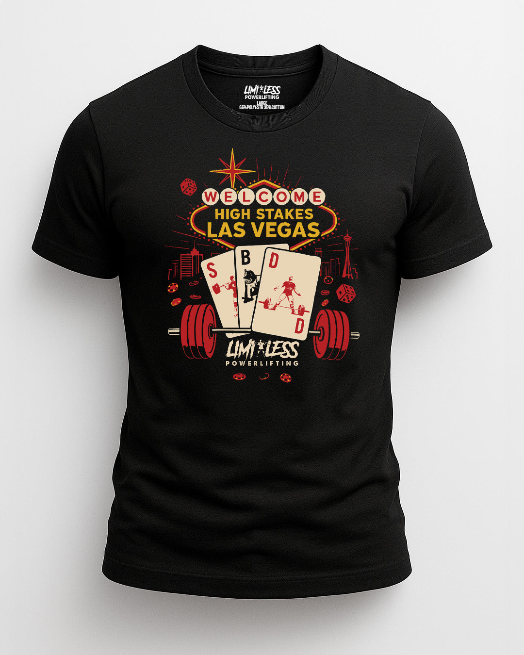 High Stakes Las Vegas Powerlifting Shirt | Limitless Powerlifting Tee | Vegas image 0