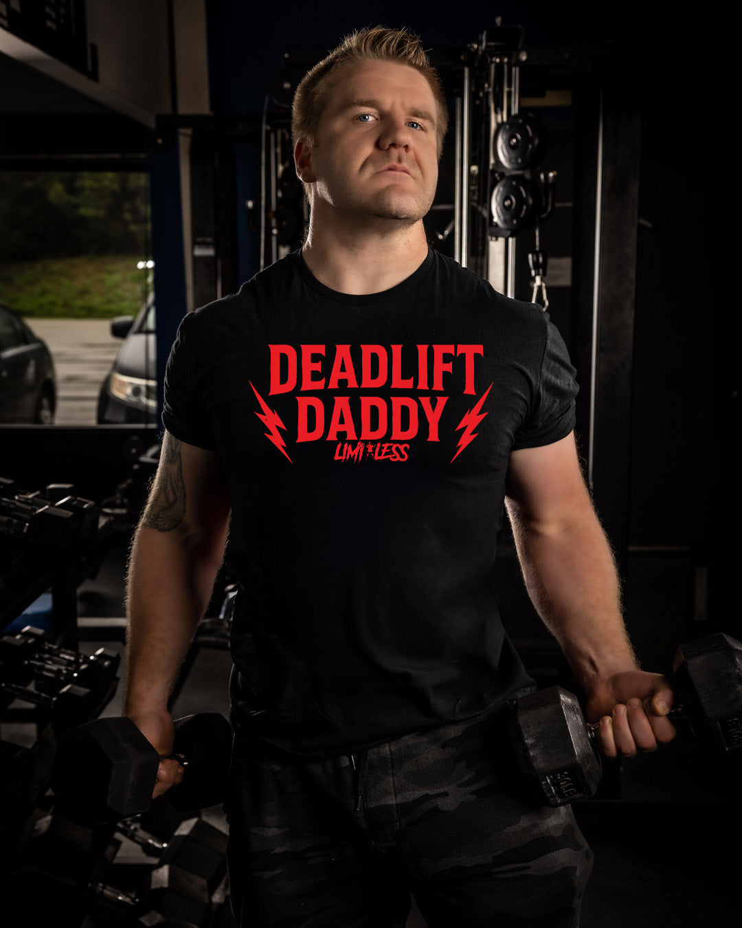 Deadlift Daddy Shirt | Funny Powerlifting Shirt | Limitless Powerlifting Gym Tee image 2