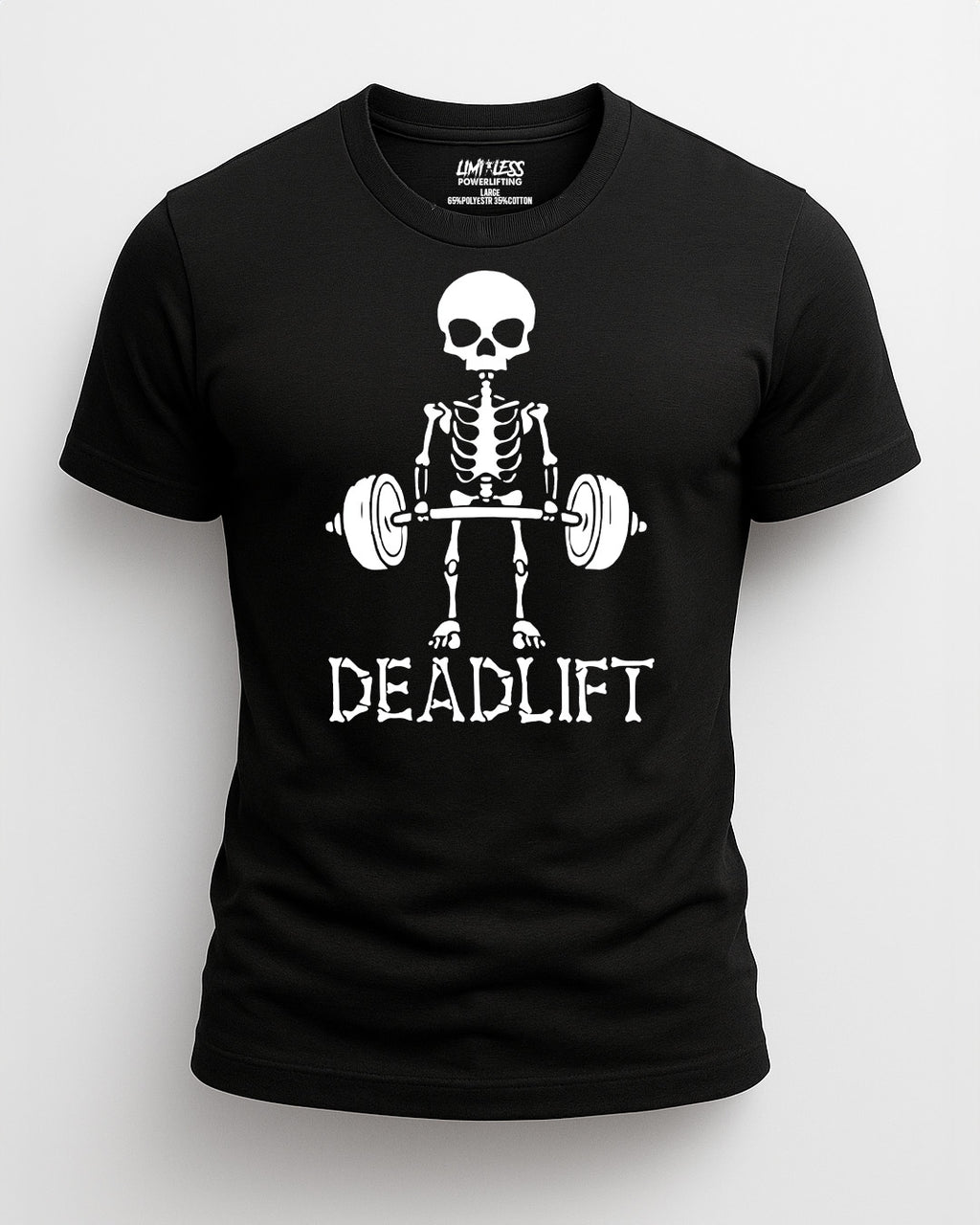 Deadlift Skeleton Shirt | Funny Gym Shirt | Limitless Powerlifting Halloween image 0