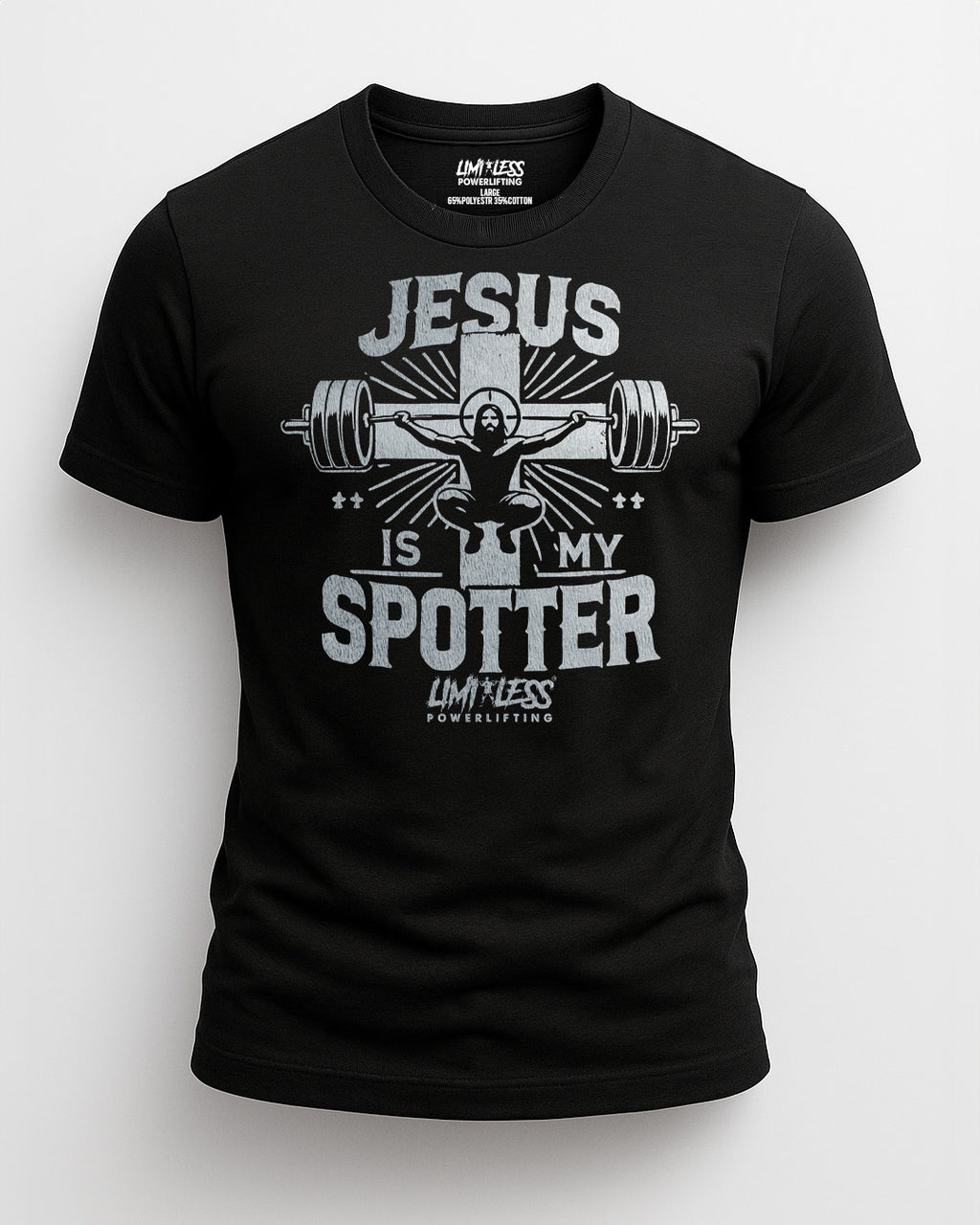 Jesus Is My Spotter Shirt | Christian Powerlifting Shirt | Faith and Fitness Gym image 0