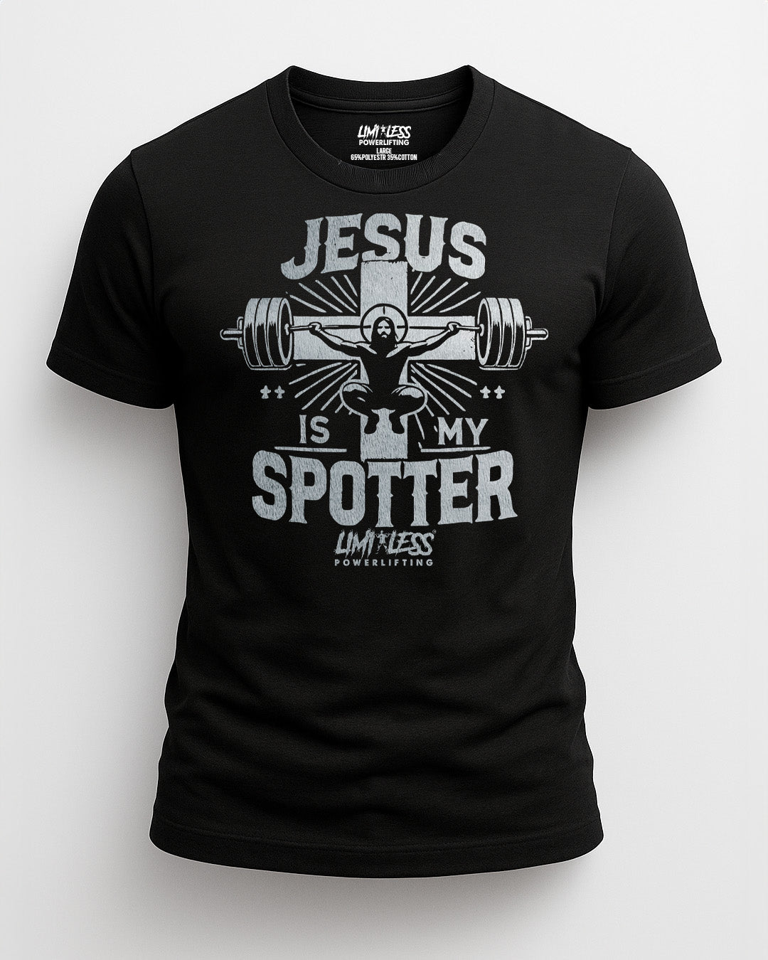 Jesus Is My Spotter Shirt | Christian Powerlifting Shirt | Faith and Fitness Gym image 0