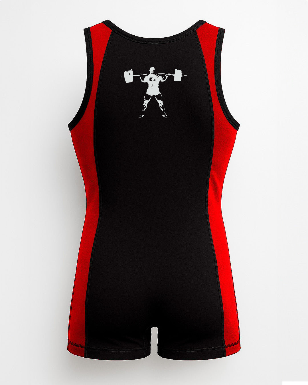 Limitless black and red singlet with a graphic design on a white background