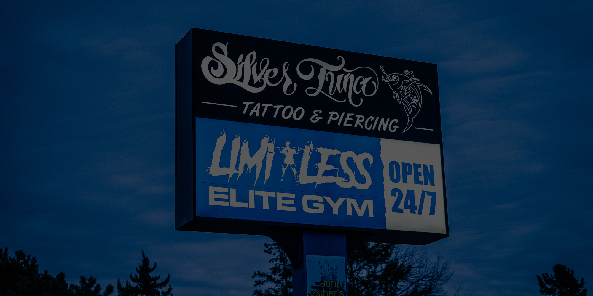 Outdoor sign of Limitless Elite Gym