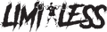 Black 'LIMITLESS' logo with a silhouette of a person lifting weights on a white background