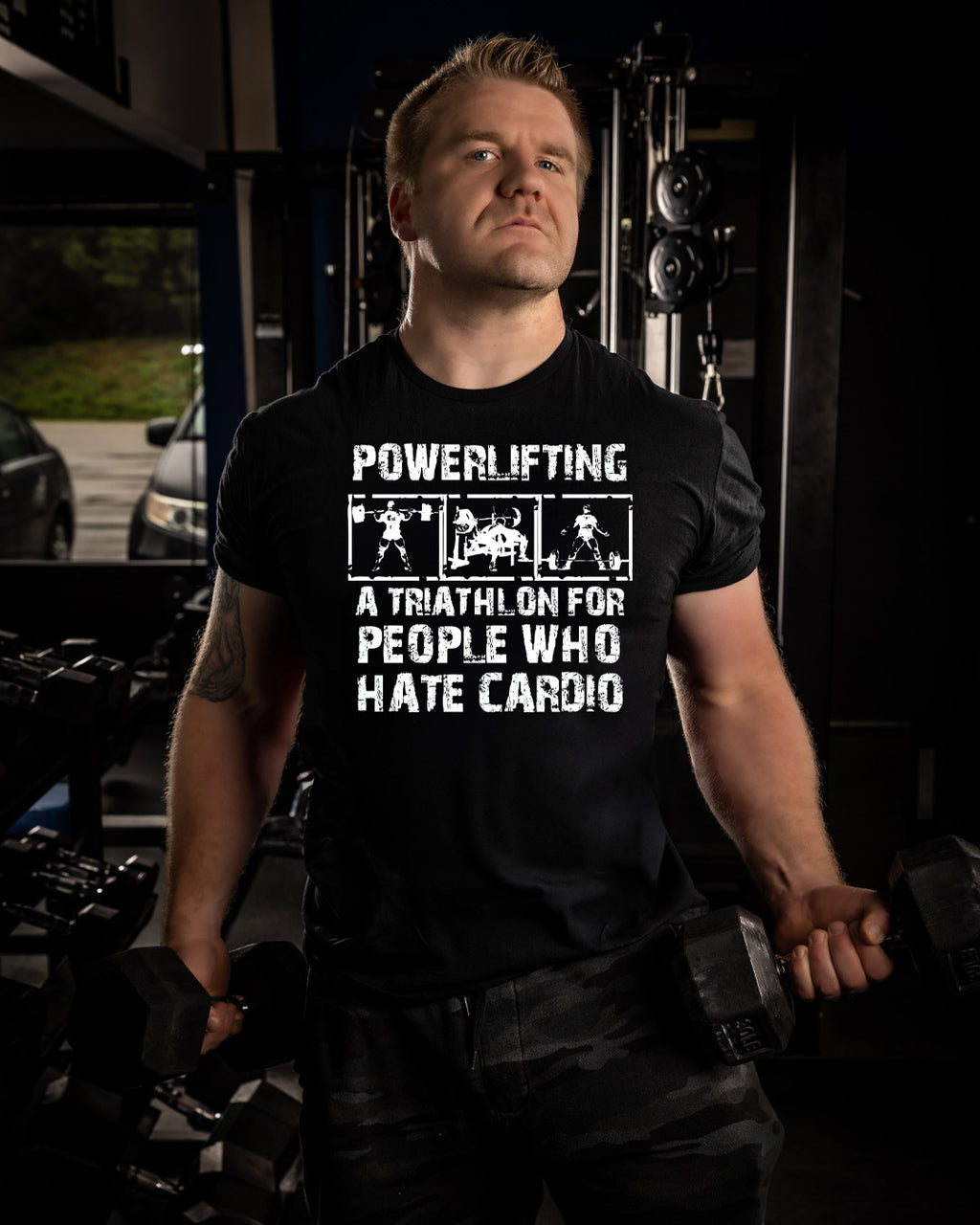 Powerlifting Triathlon Shirt | Funny Gym Shirt for Lifters | Limitless Powerlift image 3