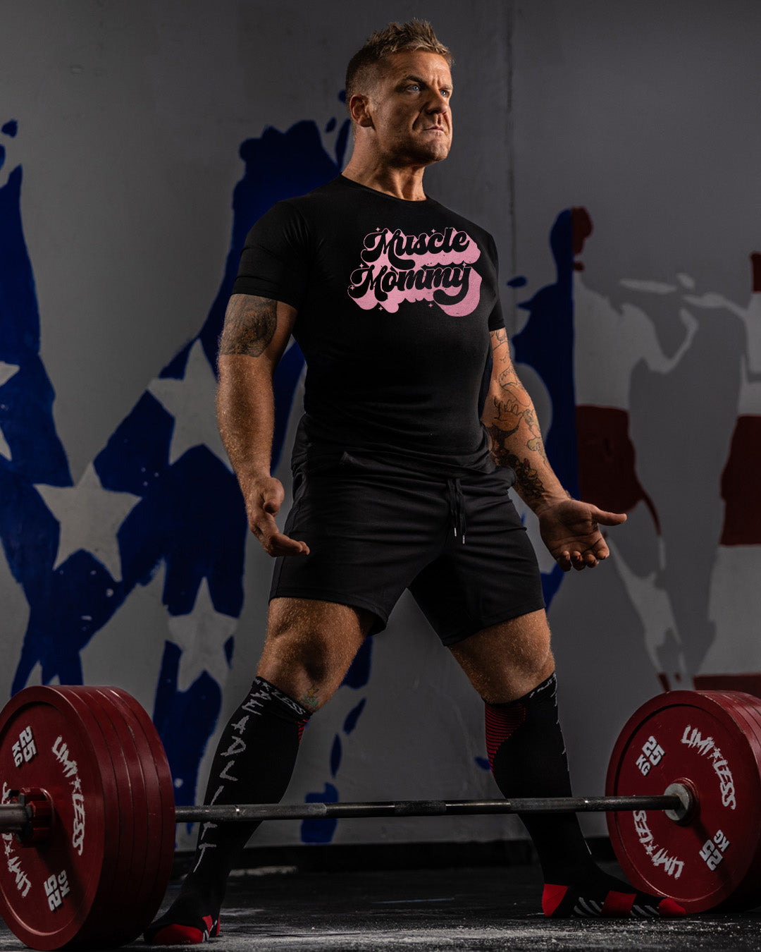 Muscle Mommy Shirt | Limitless Powerlifting Women’s Gym Tee | Strong Mom Fitness image 2