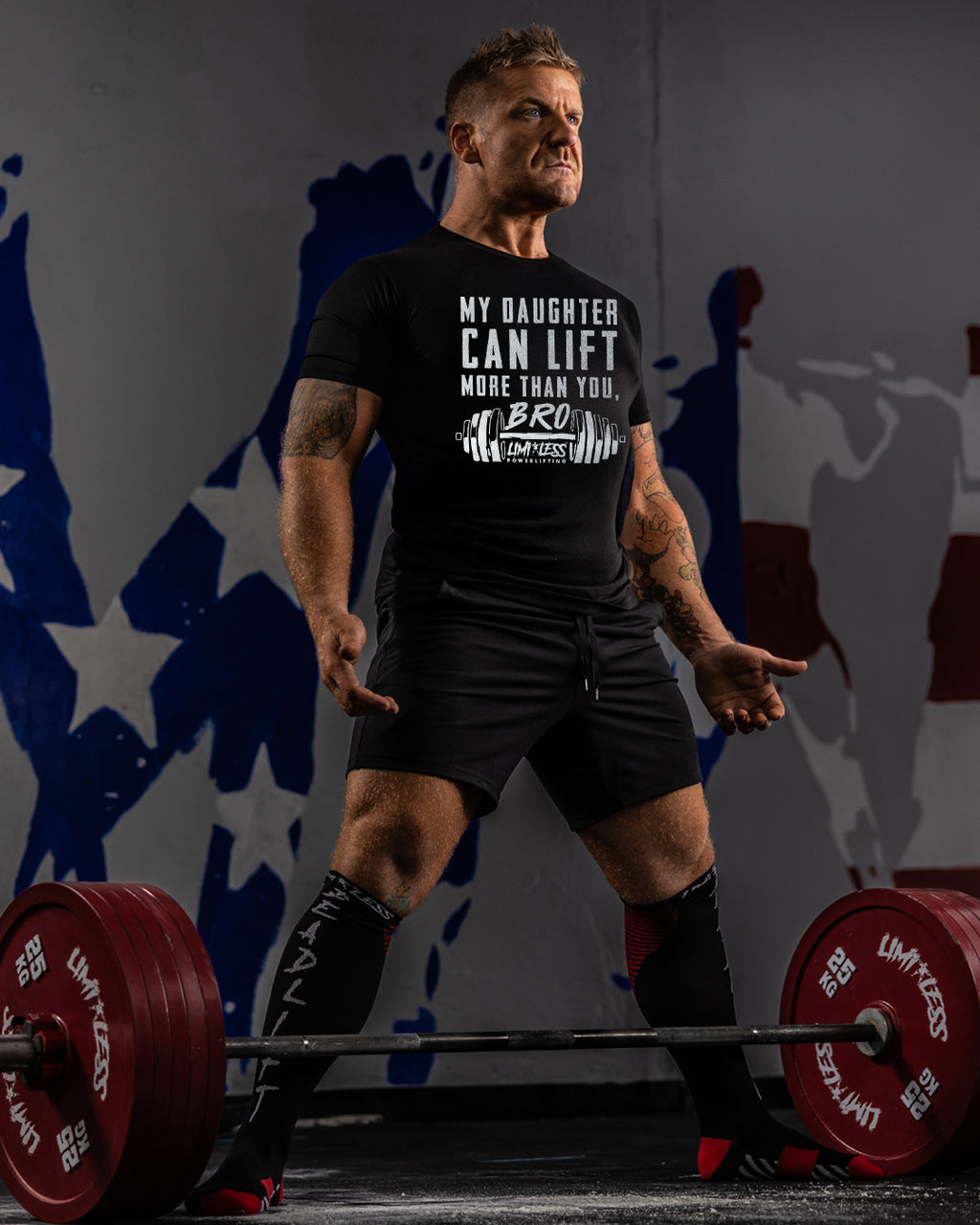 My Daughter Can Lift More Than You Bro Shirt | Powerlifting Dad Tee image 3