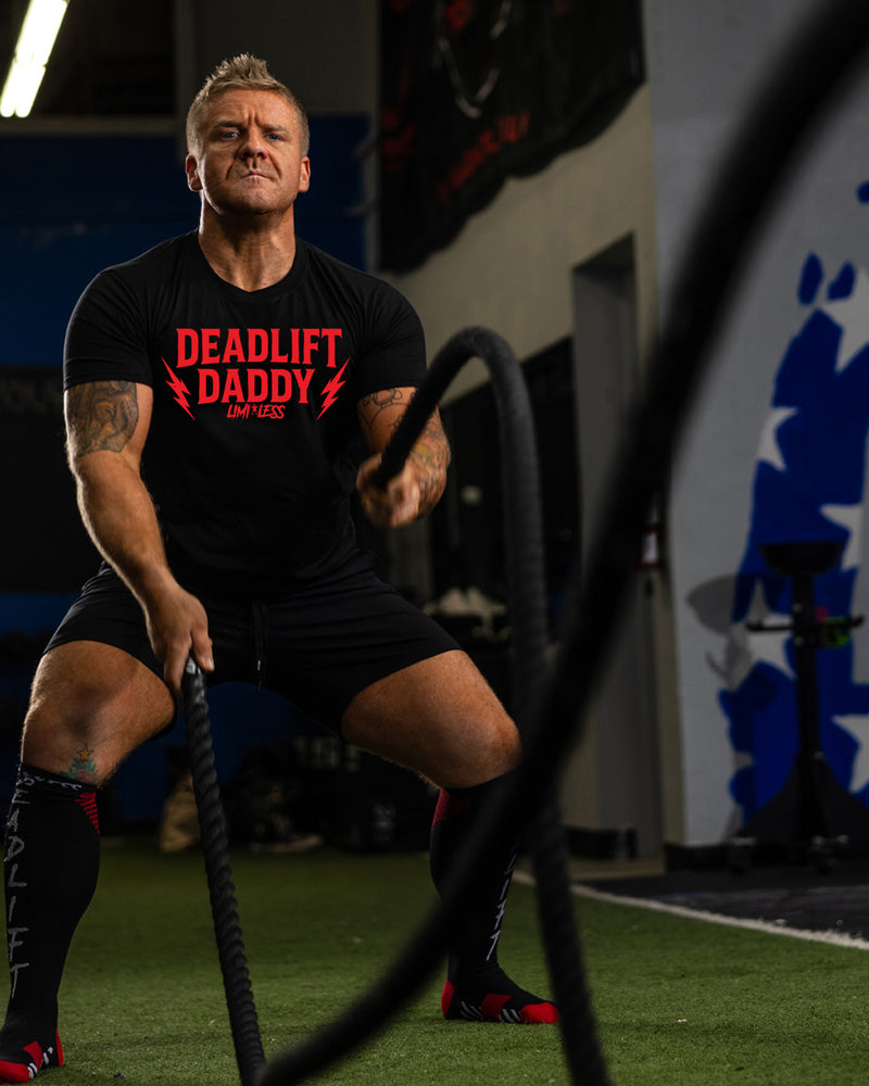 Deadlift Daddy Shirt | Funny Powerlifting Shirt | Limitless Powerlifting Gym Tee image 1