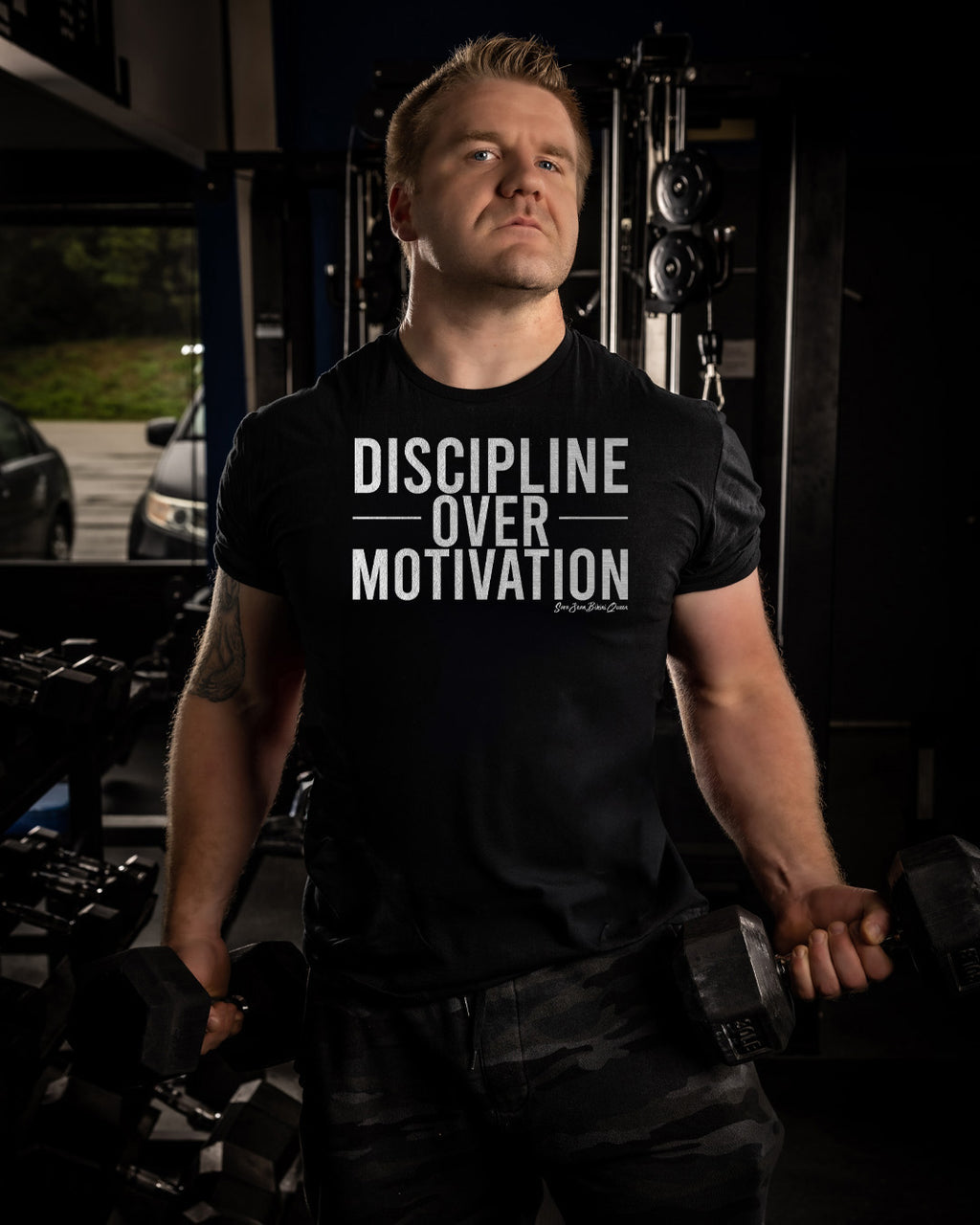 Discipline Over Motivation Shirt | Gym Mindset Tee | Limitless x Sara Jean image 3