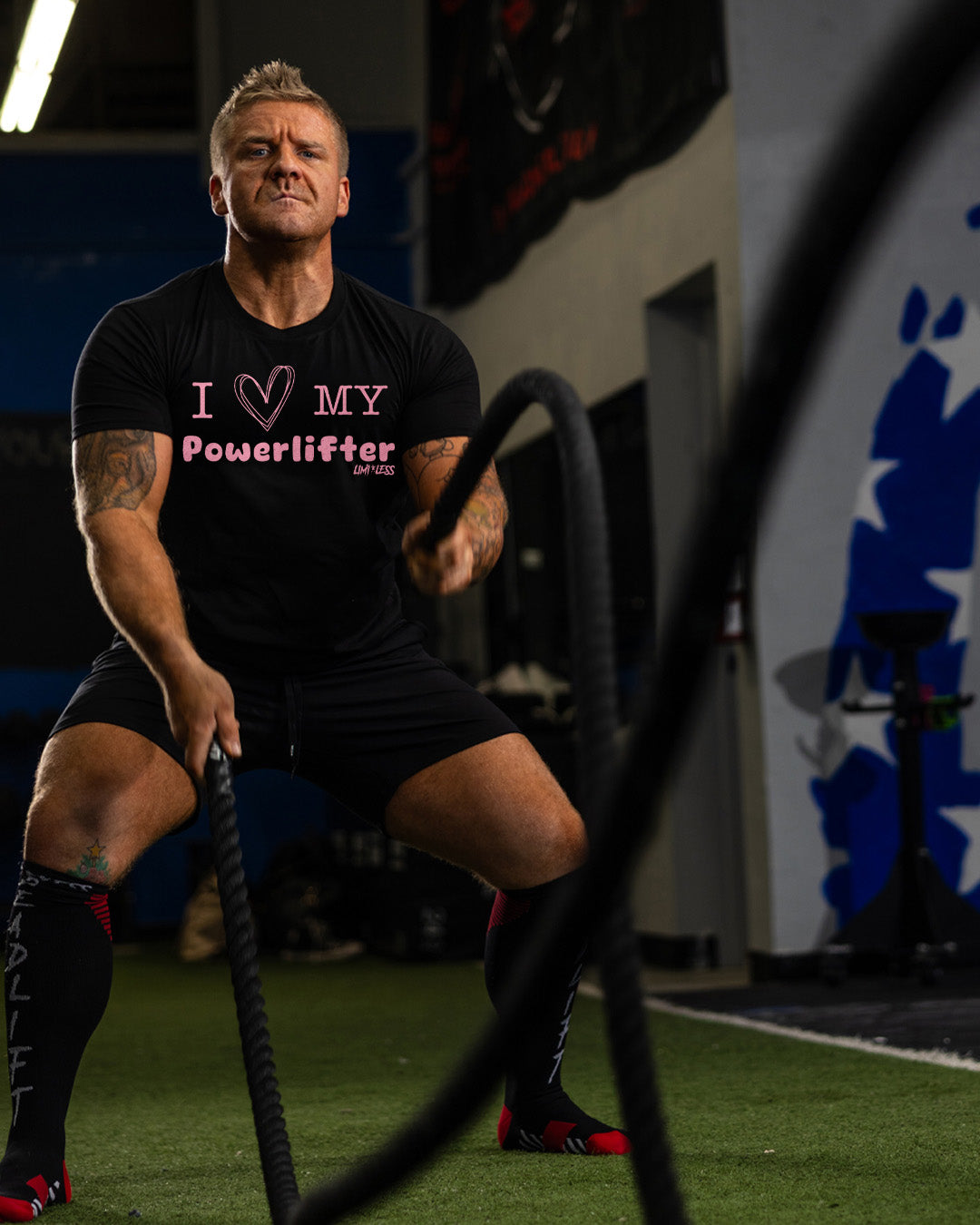 I Love My Powerlifter Shirt | Limitless Powerlifting Women’s Tee | Gym Couple Sh image 2