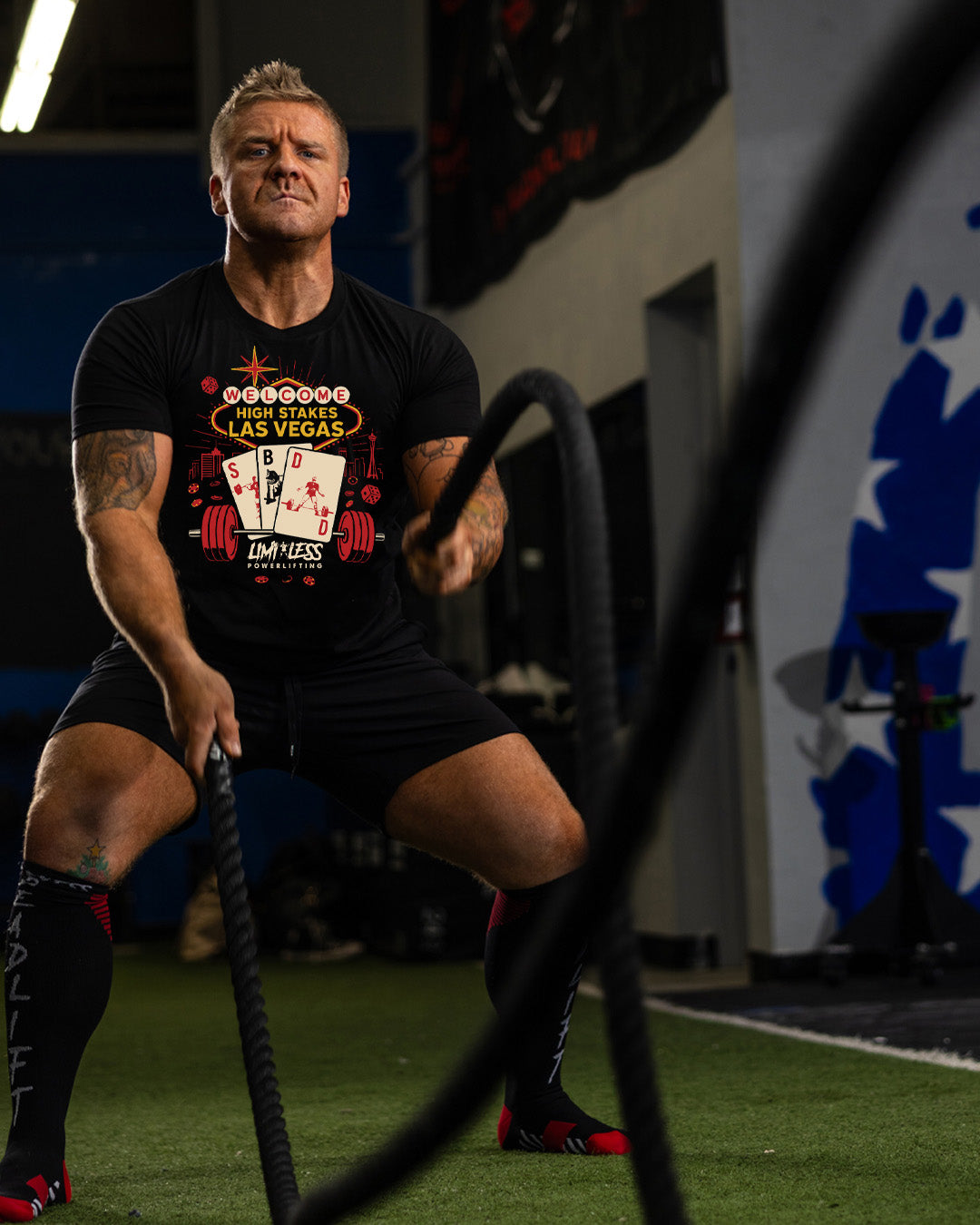 High Stakes Las Vegas Powerlifting Shirt | Limitless Powerlifting Tee | Vegas image 3