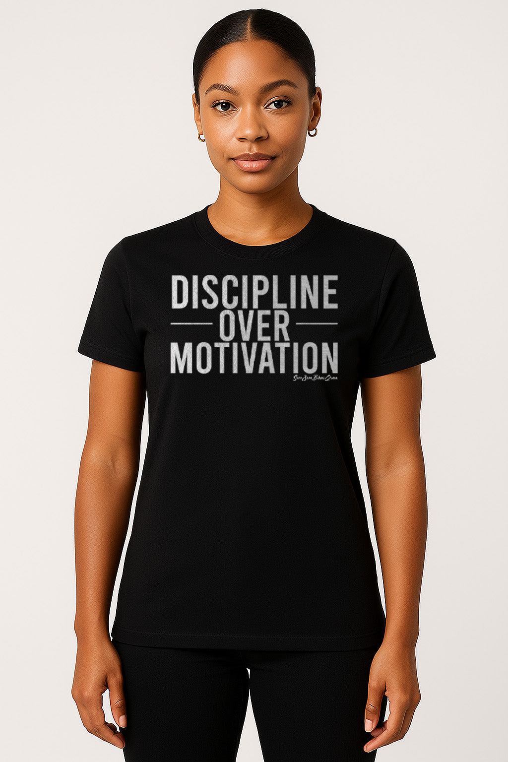 Discipline Over Motivation Shirt | Gym Mindset Tee | Limitless x Sara Jean image 2