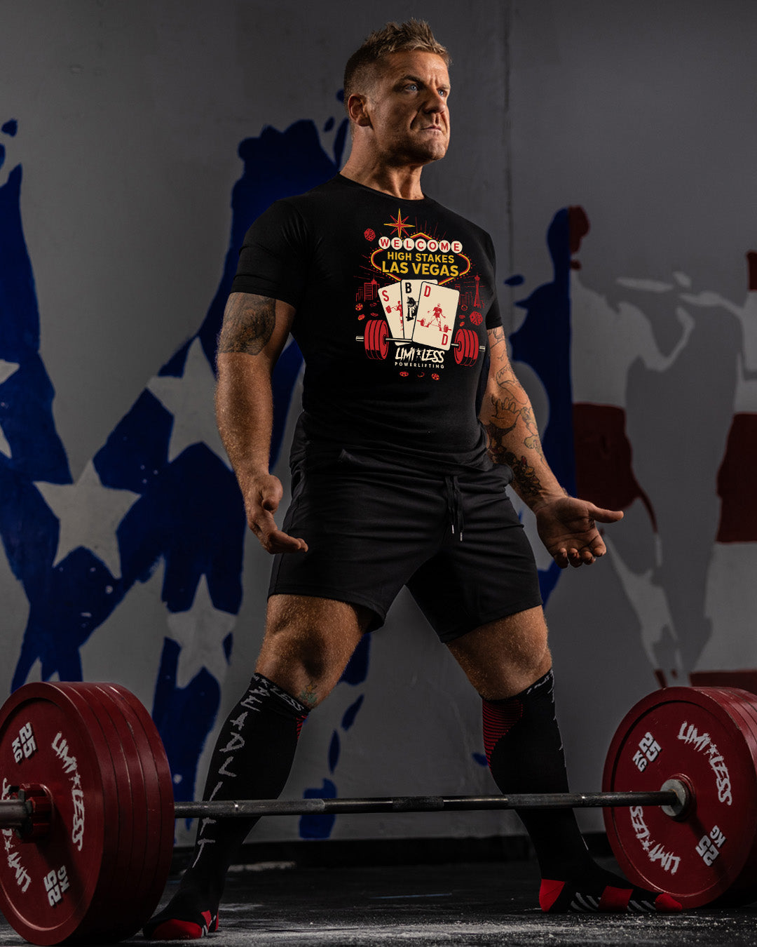 High Stakes Las Vegas Powerlifting Shirt | Limitless Powerlifting Tee | Vegas image 2