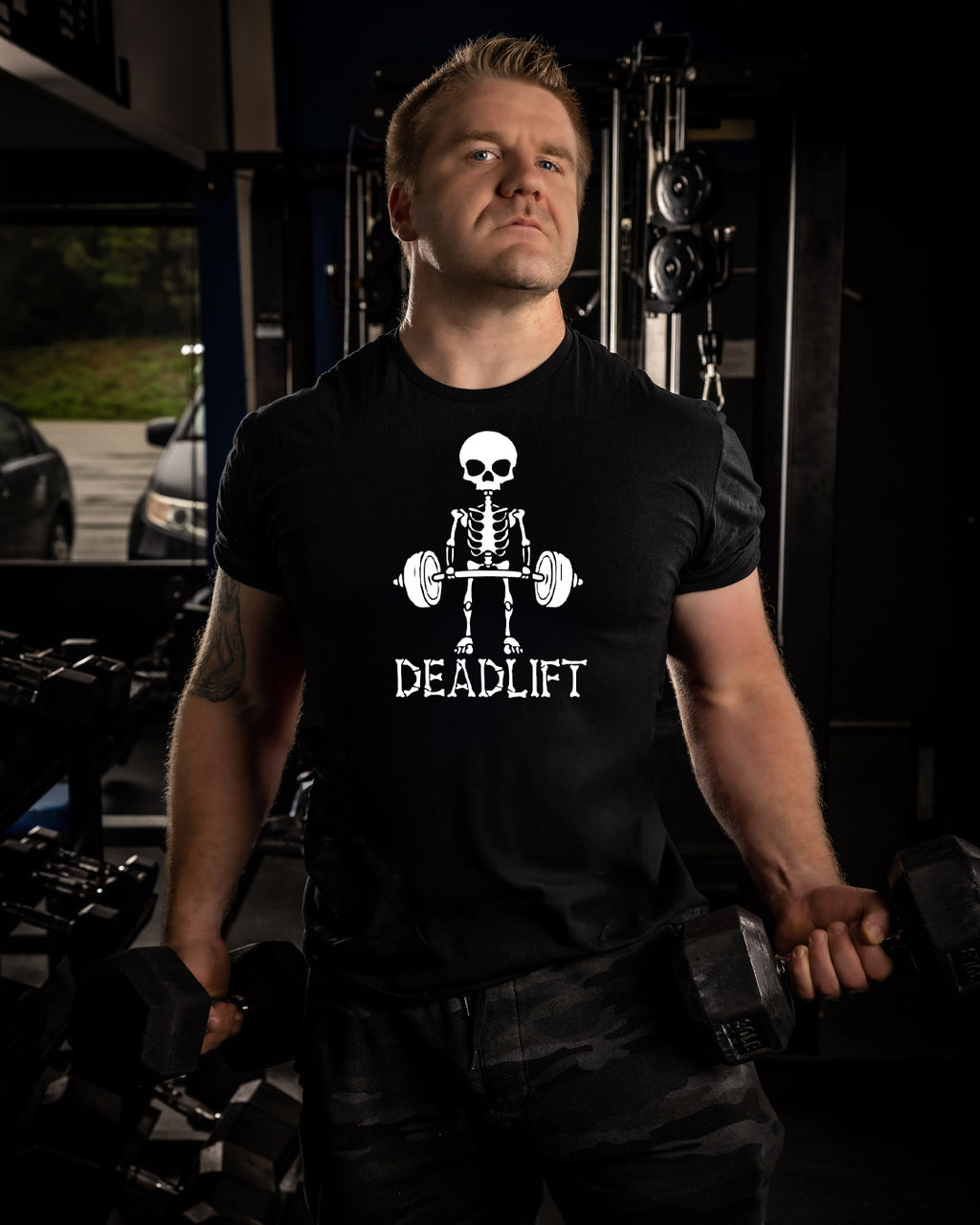 Deadlift Skeleton Shirt | Funny Gym Shirt | Limitless Powerlifting Halloween image 2