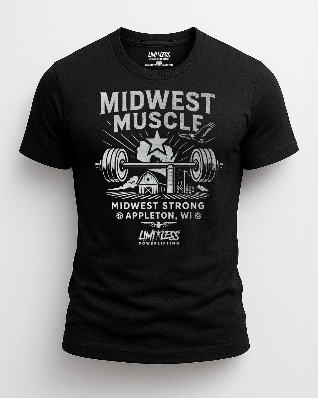 Midwest Muscle Shirt | Midwest Strong Gym Tee | Appleton Wisconsin Powerlifting image 0