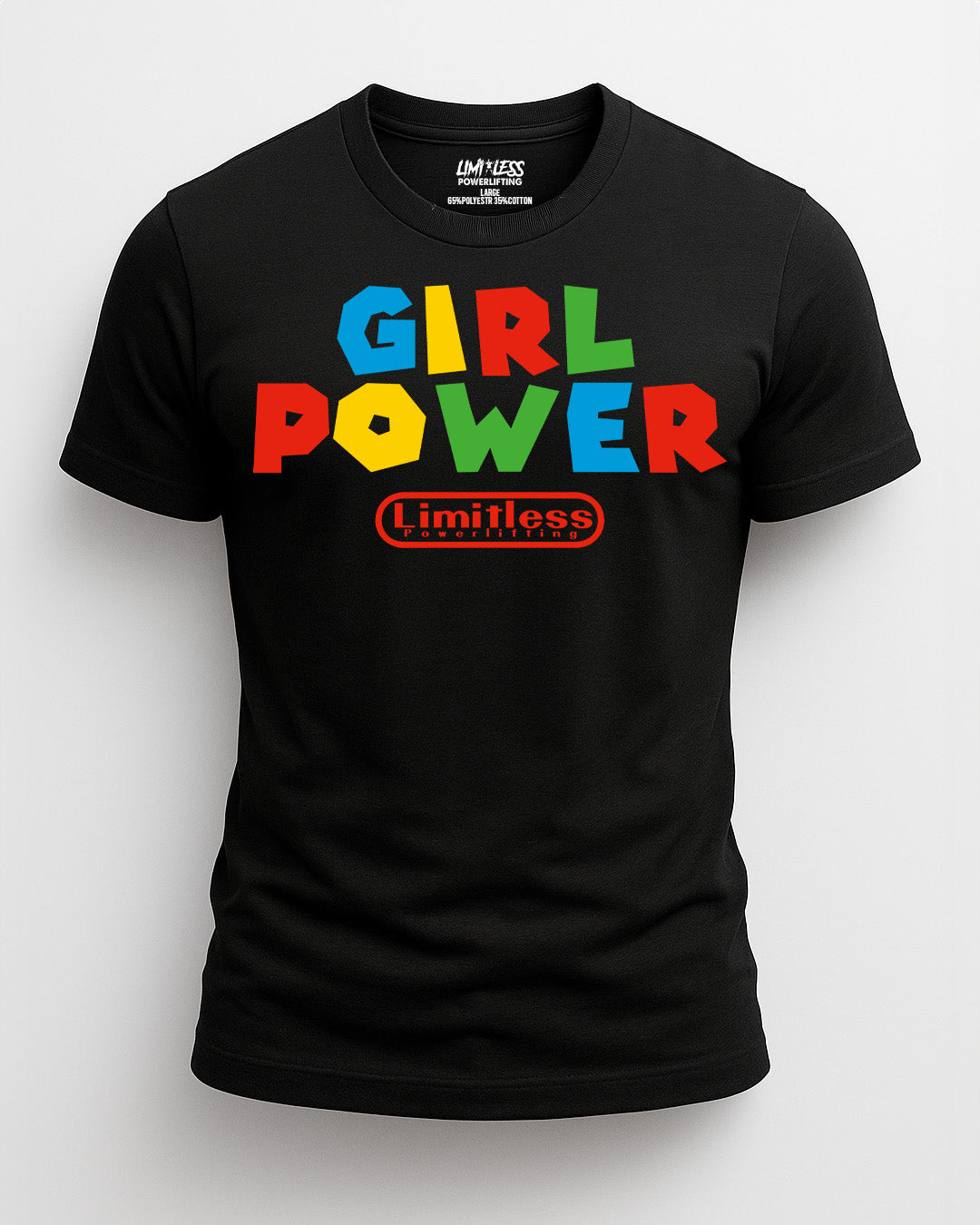 Girl Power Shirt | Limitless Powerlifting Women’s Gym Tee | Retro Fitness T-Shir image 0