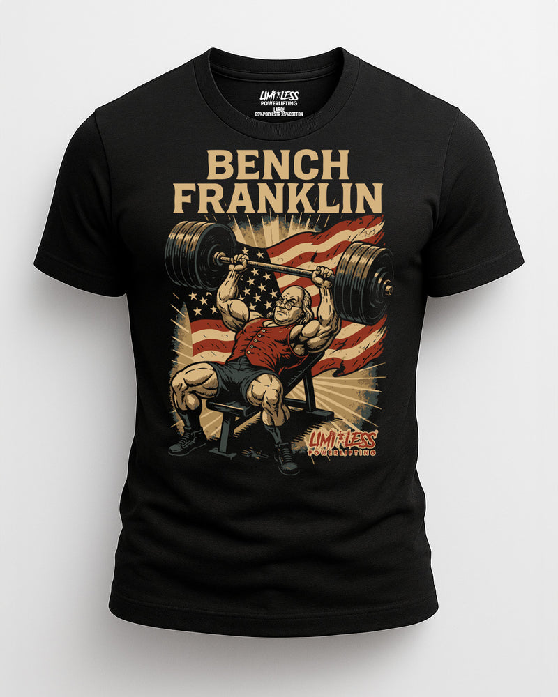 Bench Franklin Gym Shirt | American Strength Collection | Limitless Powerlifting image 0