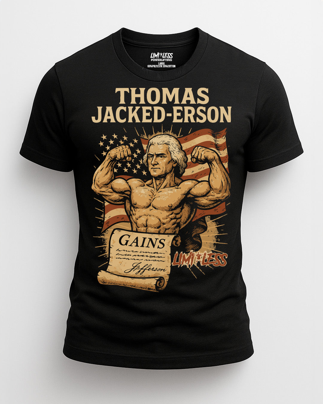 Thomas Jacked-erson Gym Shirt | American Strength Collection | Limitless Powerli image 0