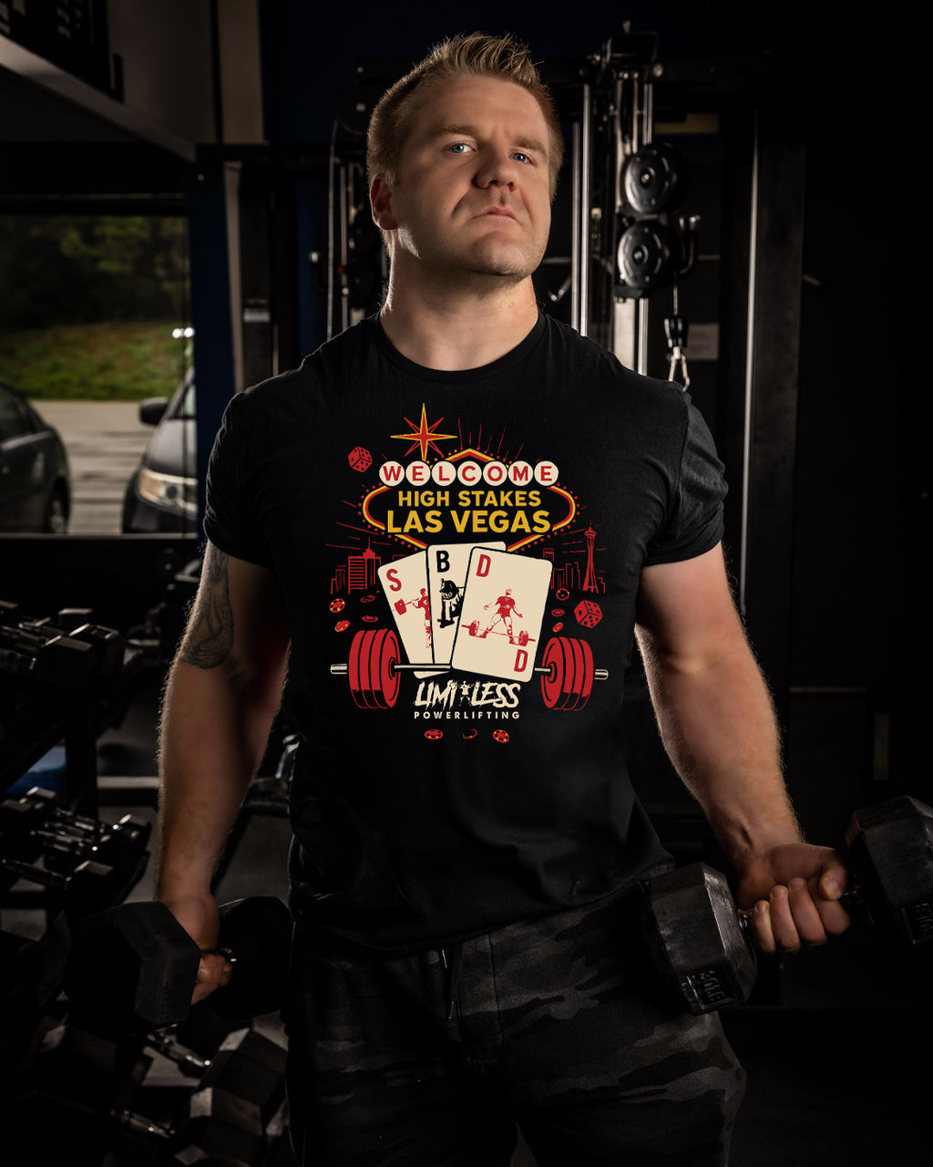 High Stakes Las Vegas Powerlifting Shirt | Limitless Powerlifting Tee | Vegas image 1