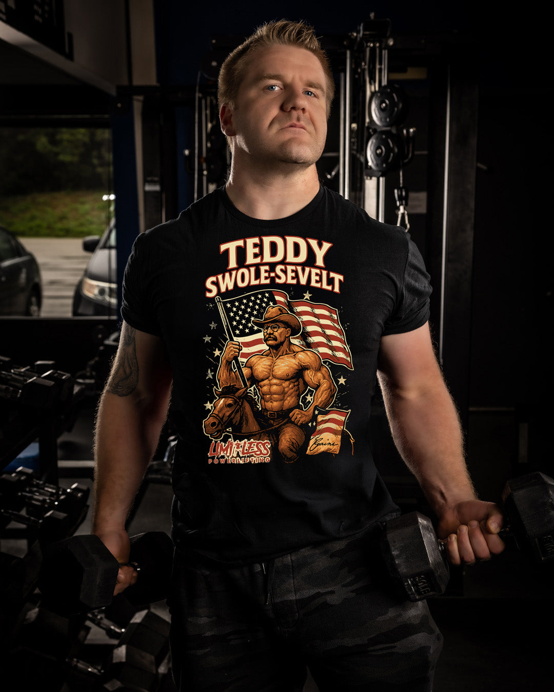 Teddy Swole-sevelt Gym Shirt | American Strength Collection | Limitless Powerlif image 3