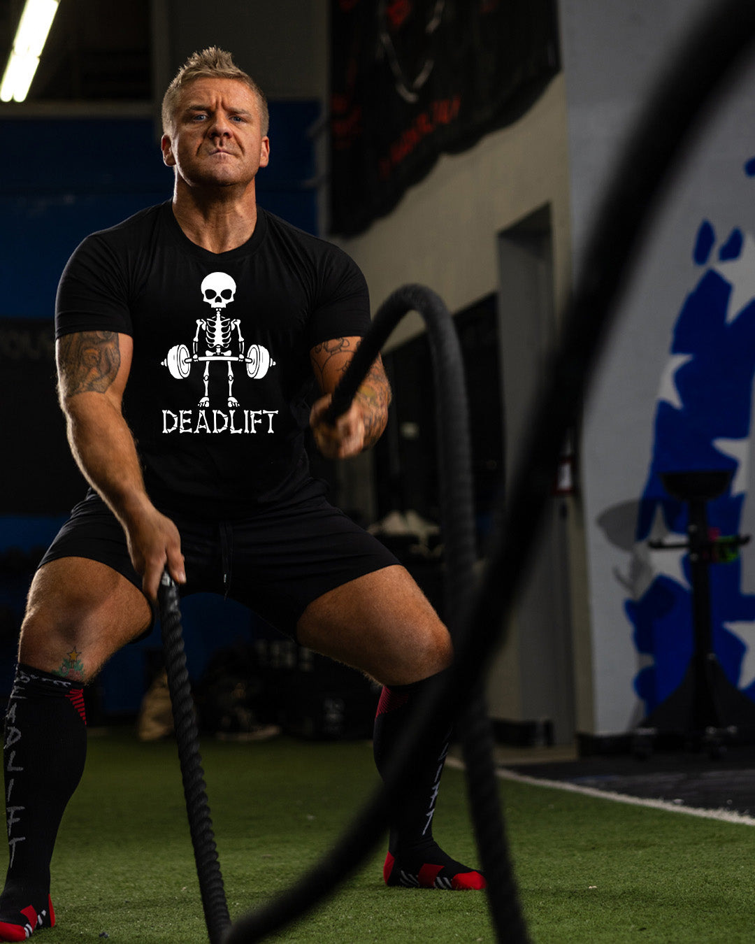 Deadlift Skeleton Shirt | Funny Gym Shirt | Limitless Powerlifting Halloween image 1