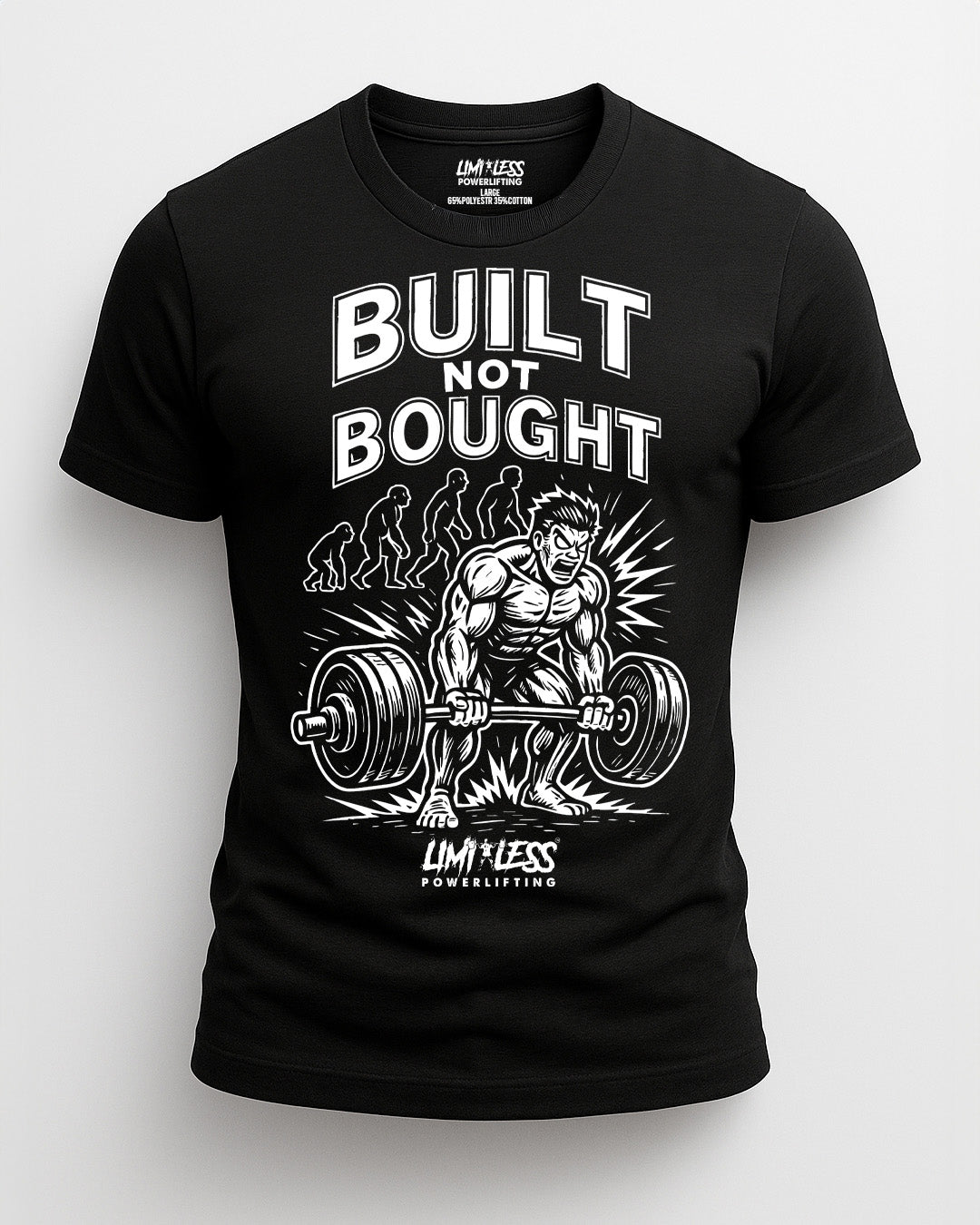 Built Not Bought — Premium Gym Shirt for Strength Training by Limitless