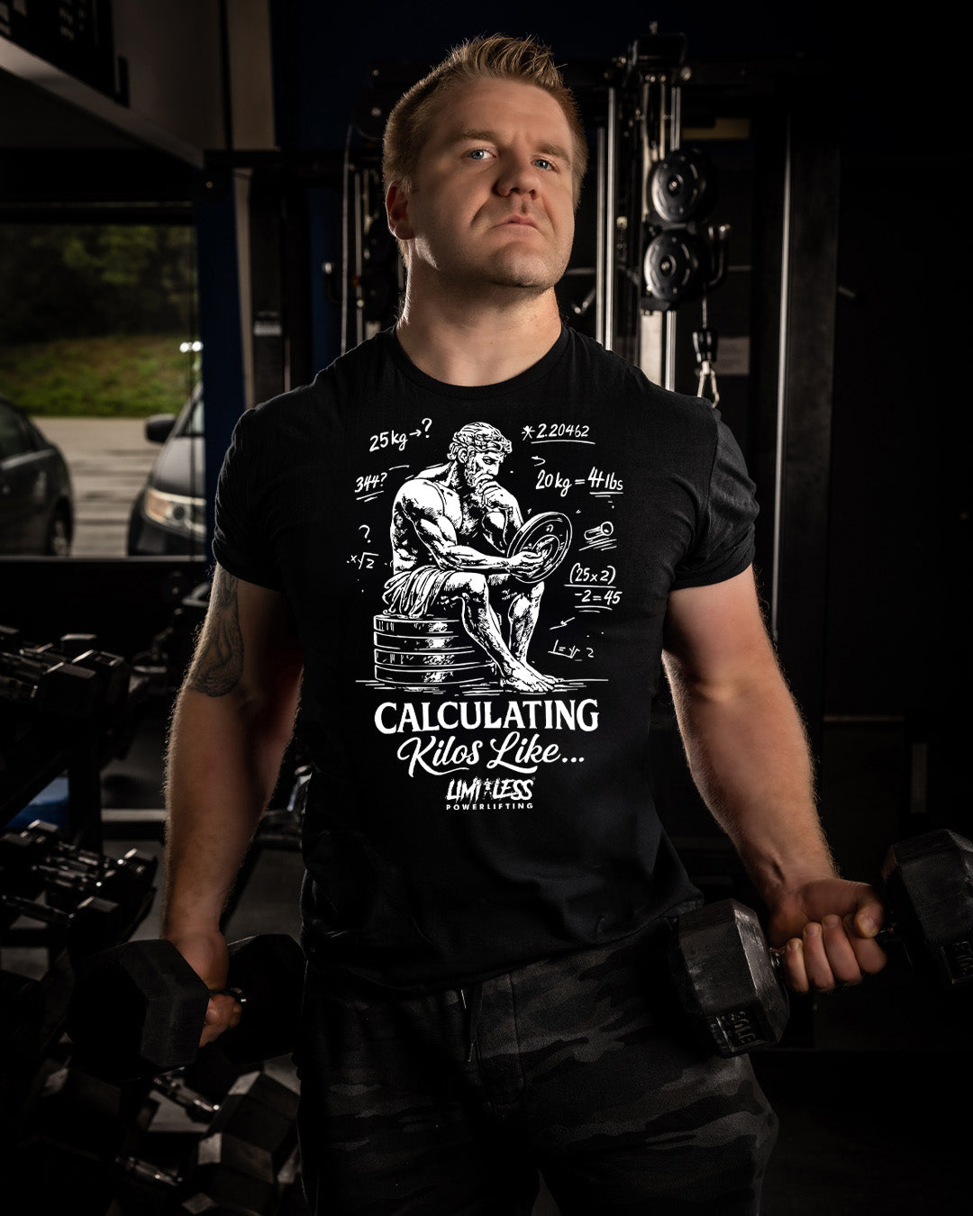Calculating Kilos Like… — Premium Gym Shirt for Strength Training by Limitless