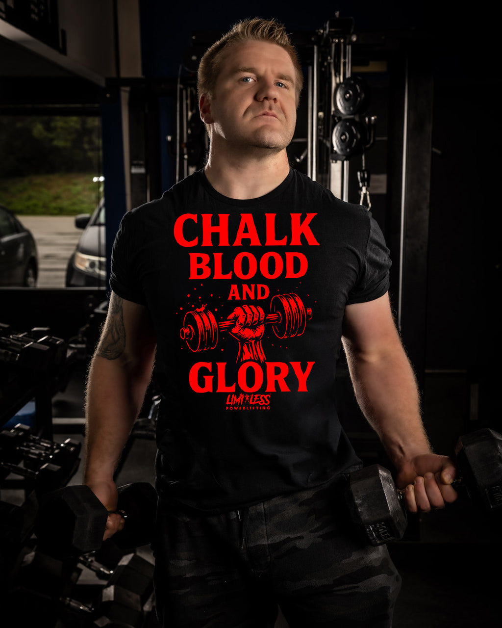 Chalk Blood and Glory — Premium Gym Shirt for Strength Athletes by Limitless