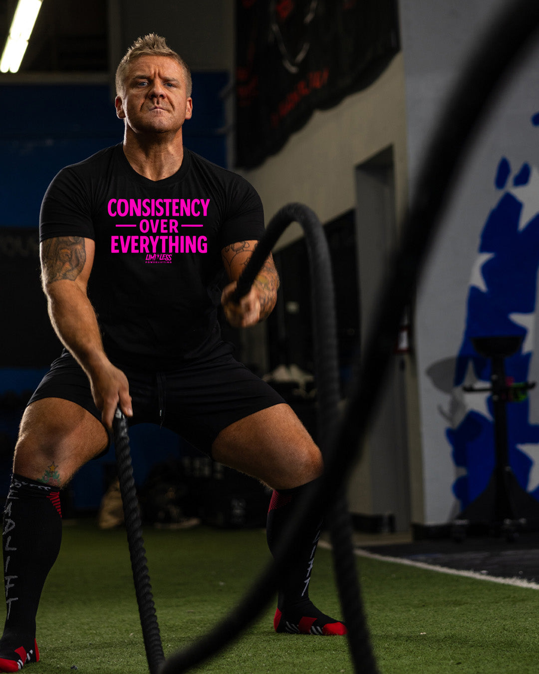 Consistency Over Everything — Motivational Gym Shirt by Limitless