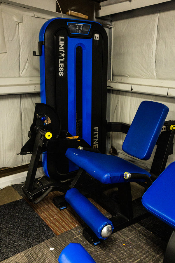 Hack squat machine in the strength room