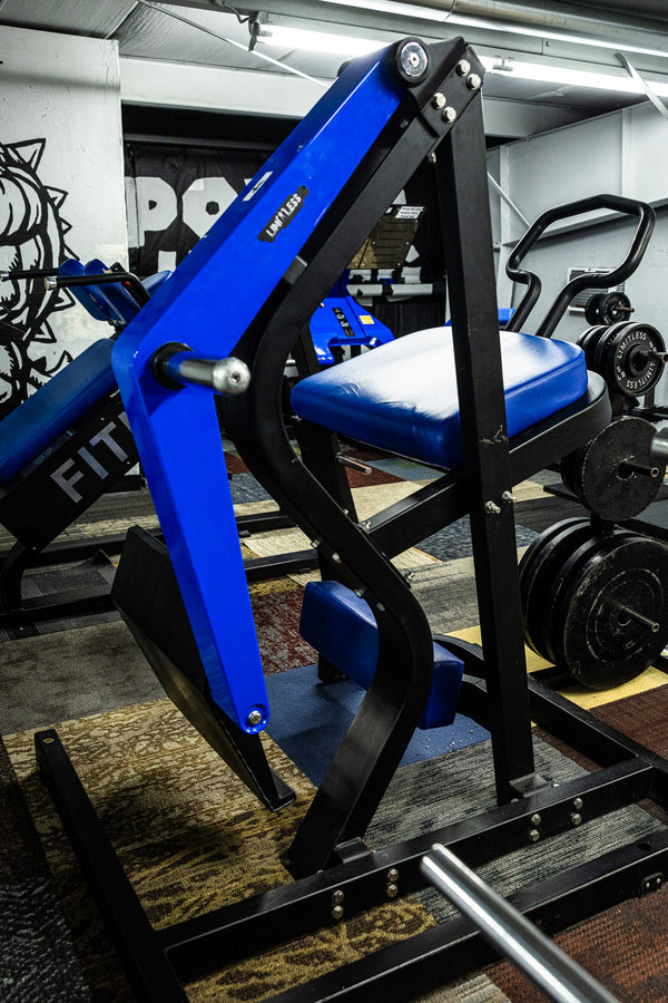 Blue leg extension machine