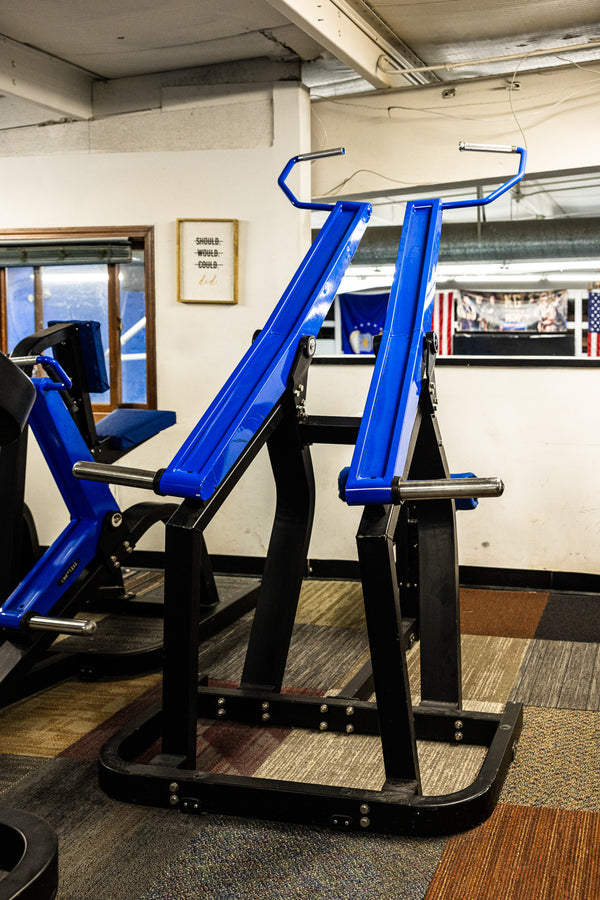 Blue upper-body training machine