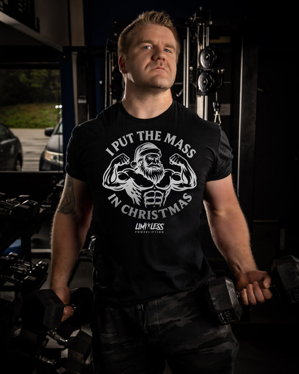 I Put The Mass In Christmas — Premium Gym Shirt by Limitless