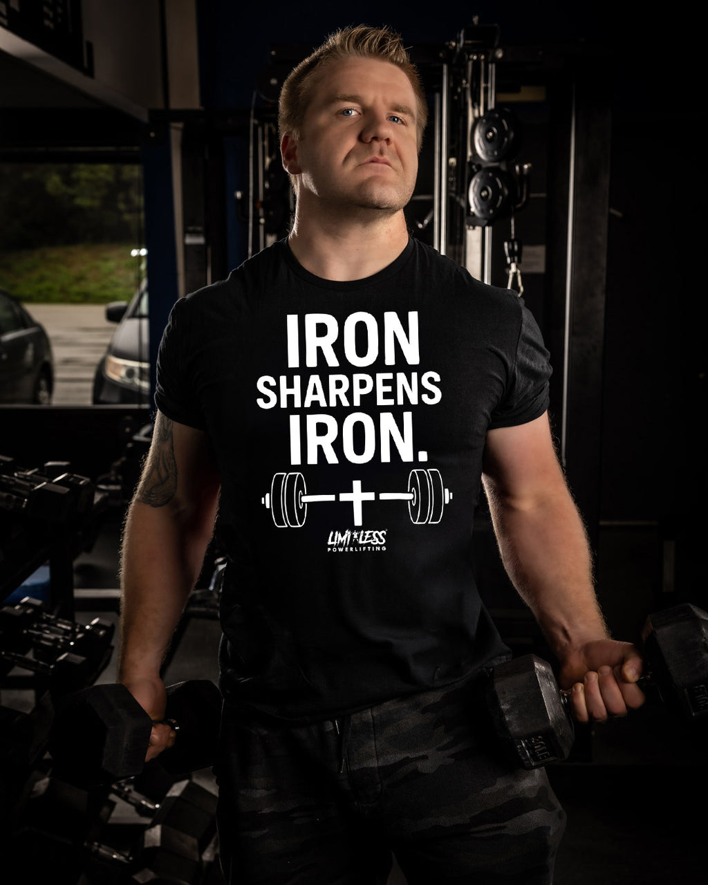 Iron Sharpens Iron — Premium Faith Gym Shirt by Limitless