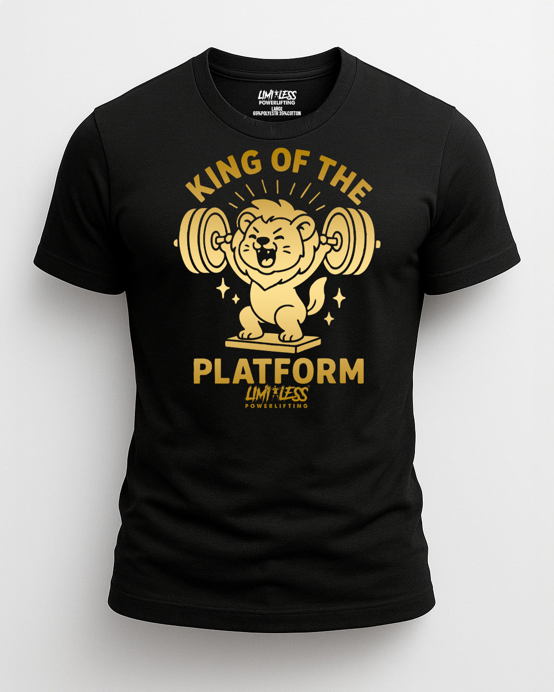 King of the Platform Lion Lifter Shirt — Funny Cute Gym Tee by Limitless