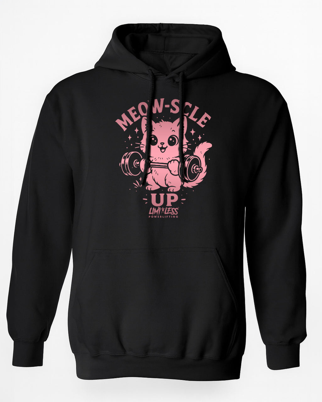 Meow-Scle Up Cute Cat Gym Shirt — Barbell Kitty Lifting Tee by Limitless