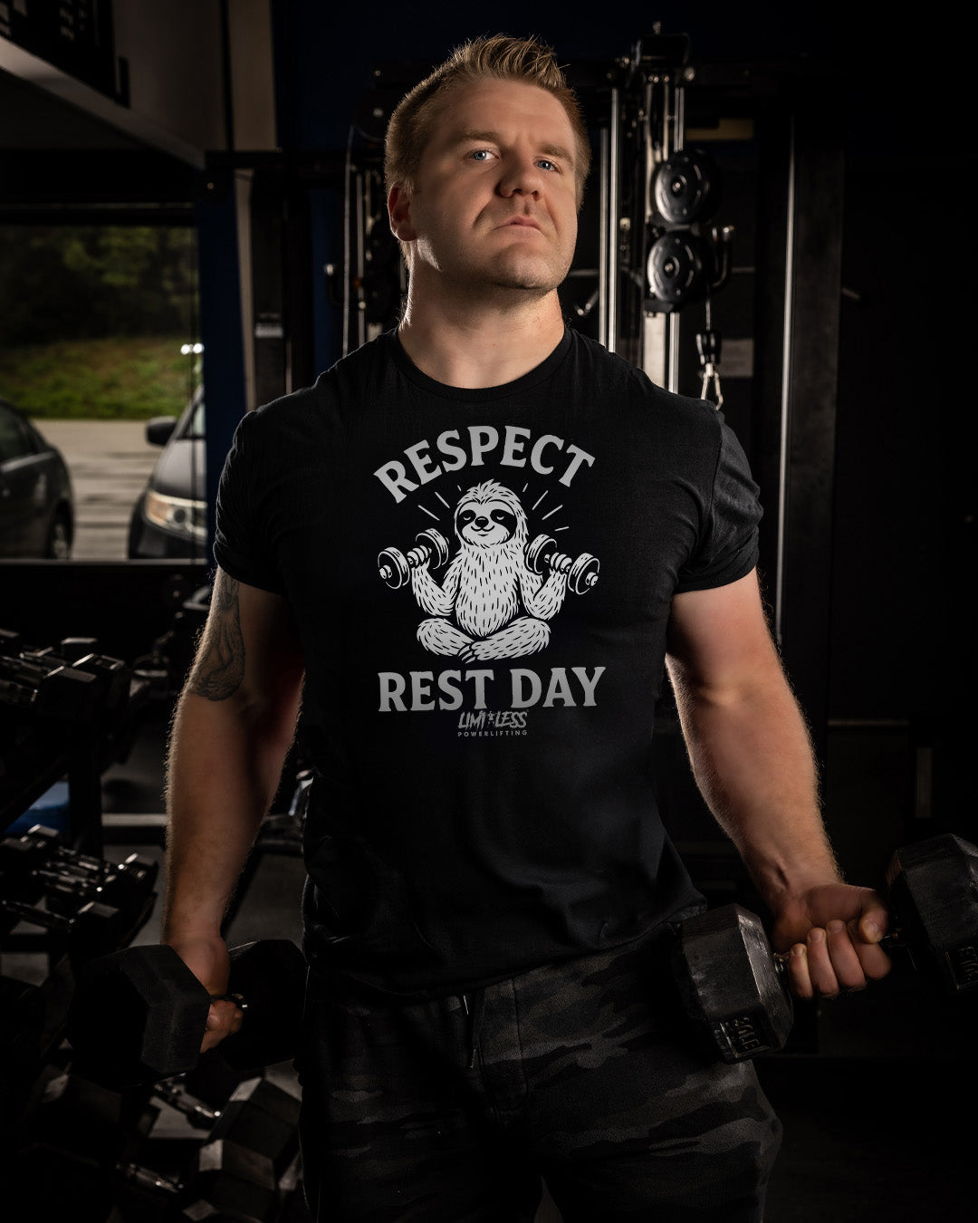 Respect Rest Day Shirt — Cute Sloth Gym & Fitness Tee